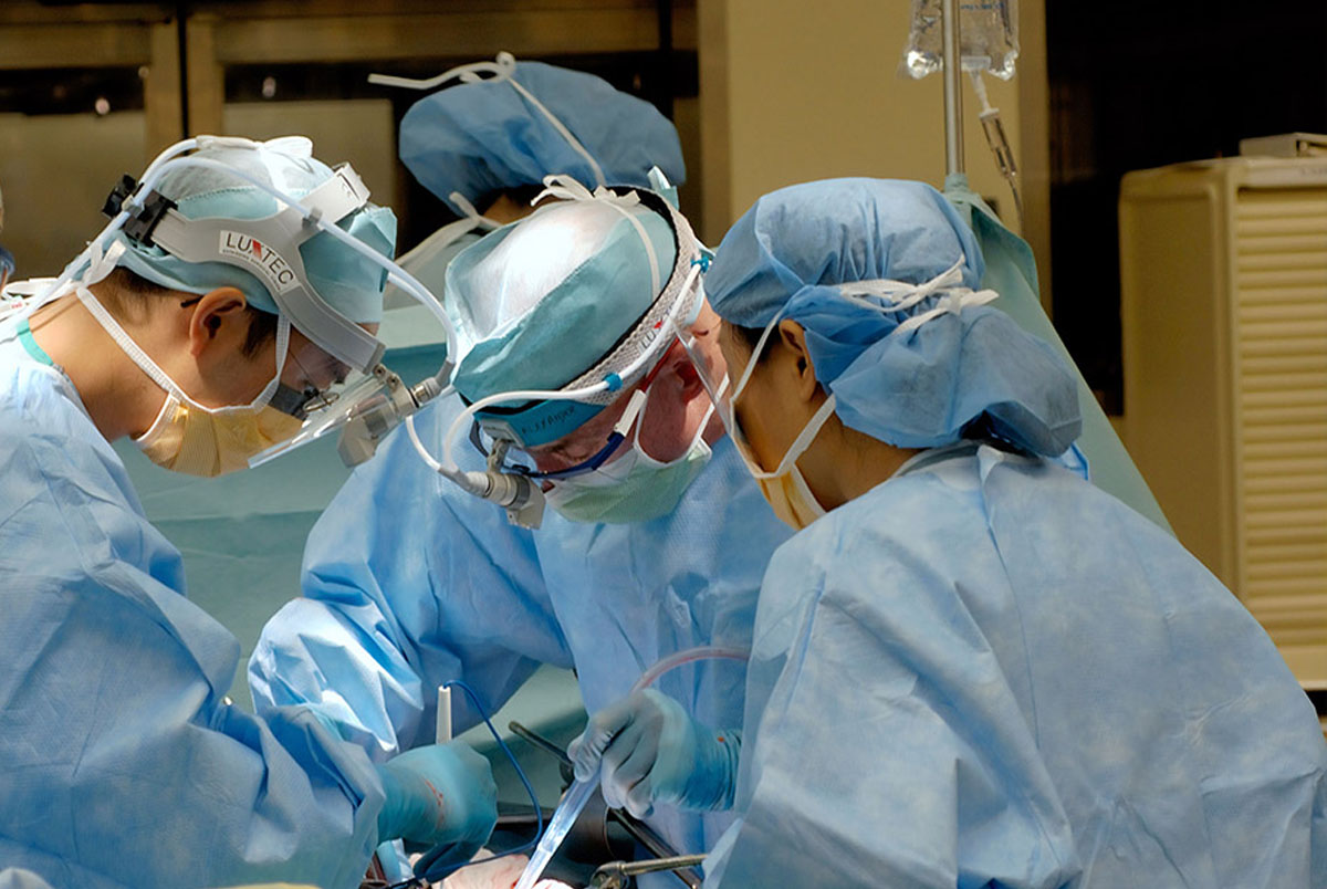 surgery in an operating room